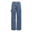 Only ONLKIRSI HW WIDE WORKER STRIPE DNM DOT 15298573 light blue denim