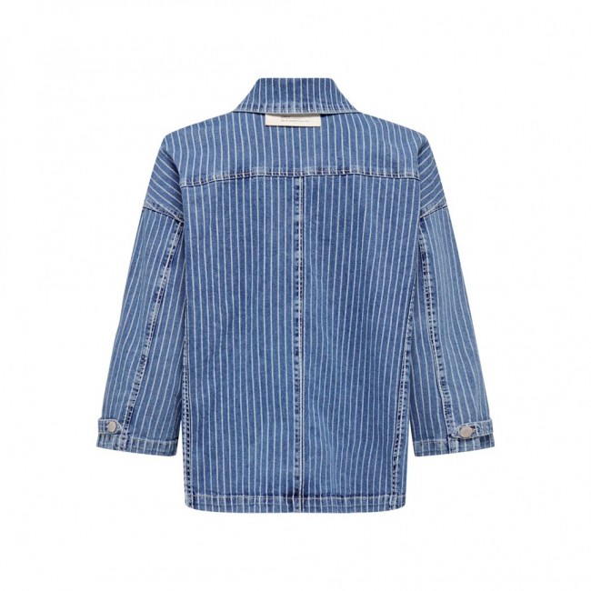 only ONLKIRSI LS STRIPED DNM JACKET DOT 15298675 light blue denim