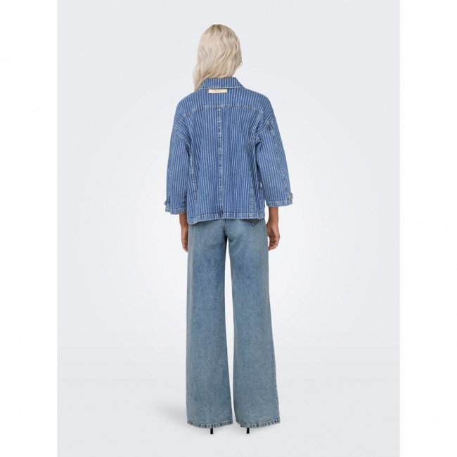 only ONLKIRSI LS STRIPED DNM JACKET DOT 15298675 light blue denim
