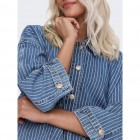 only ONLKIRSI LS STRIPED DNM JACKET DOT 15298675 light blue denim