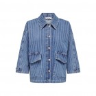 only ONLKIRSI LS STRIPED DNM JACKET DOT 15298675 light blue denim