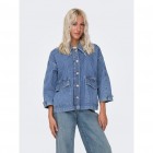 only ONLKIRSI LS STRIPED DNM JACKET DOT 15298675 light blue denim