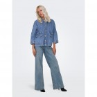 only ONLKIRSI LS STRIPED DNM JACKET DOT 15298675 light blue denim