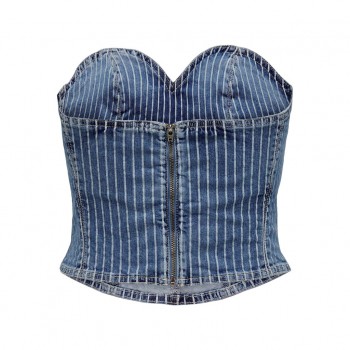 Only ONLKIRSI CORSET DNM TOP DOT 15300446 light blue denim