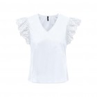 Only ONLLOU LIFE EMB S/S FRILL TOP PTM 15313171 bright white