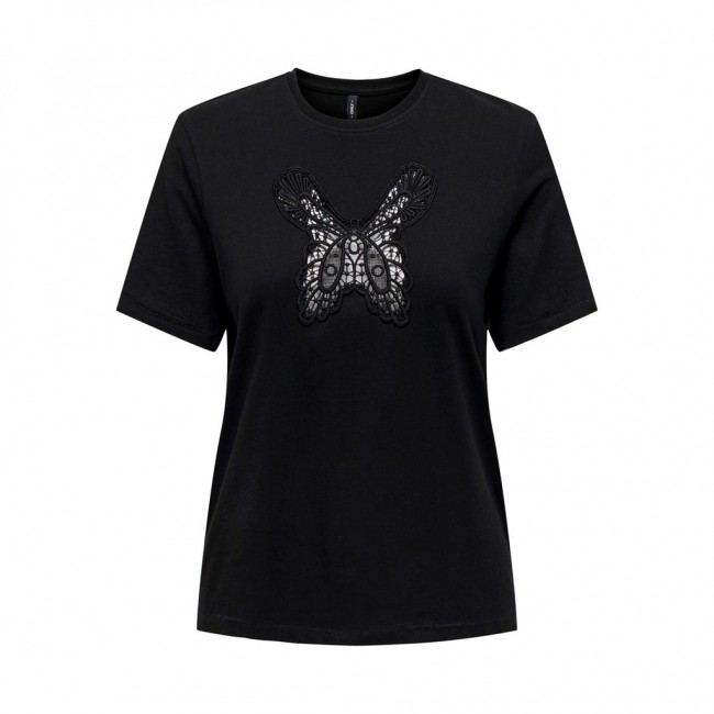 Only ONLFLY S/S TOP BOX JRS 15315344 black one butterfly