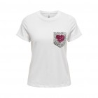Only ONLNINKA LIFE S/S TEE POCKET TOP BOX JRS 15315355 bright white sequins