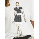 Only ONLMOLLY S/S LADIES TOP BOX JRS 15318107 cloud dancer black lady