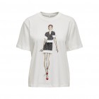 Only ONLMOLLY S/S LADIES TOP BOX JRS 15318107 cloud dancer black lady