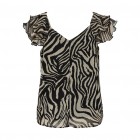 Only ONLASTA LIFE CAPSLEEVE V-NECK TOP PTM 15322908 black rooted zebra