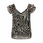 Only ONLASTA LIFE CAPSLEEVE V-NECK TOP PTM 15322908 black rooted zebra