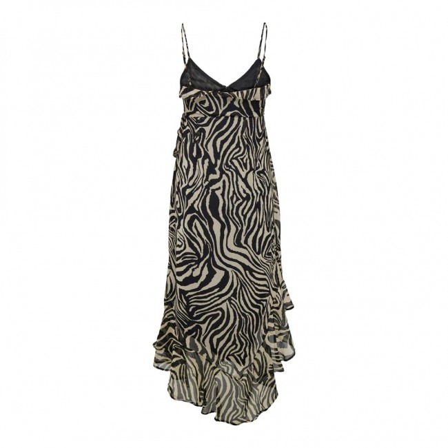 Only ONLASTA LIFE STRAP FRILL ANKEL DRESS PTM 15322913 black rooted zebra
