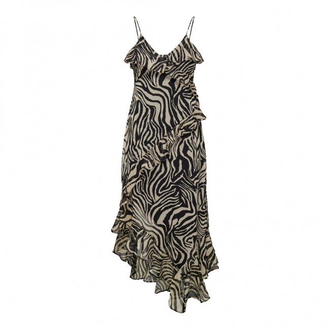 Only ONLASTA LIFE STRAP FRILL ANKEL DRESS PTM 15322913 black rooted zebra