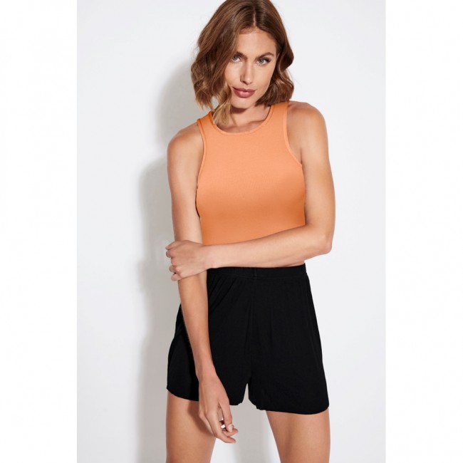 only ONLBELIA S/L CROP TOP BOX JRS 15289846-orange chifton