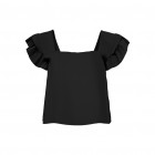 only ONLALMA LIFE VIS APRIL FRILL TOP SOLID 15299522-black