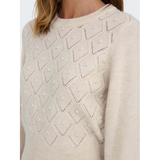 Only ONLLEANDRA LS PEARL ONECK CC KNT 15294547 moonbeam melange