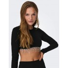 Only ONLTATE L/S SIMILISTONE TOP JRS 15309819 black