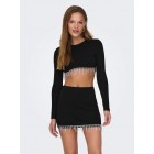 Only ONLTATE L/S SIMILISTONE TOP JRS 15309819 black