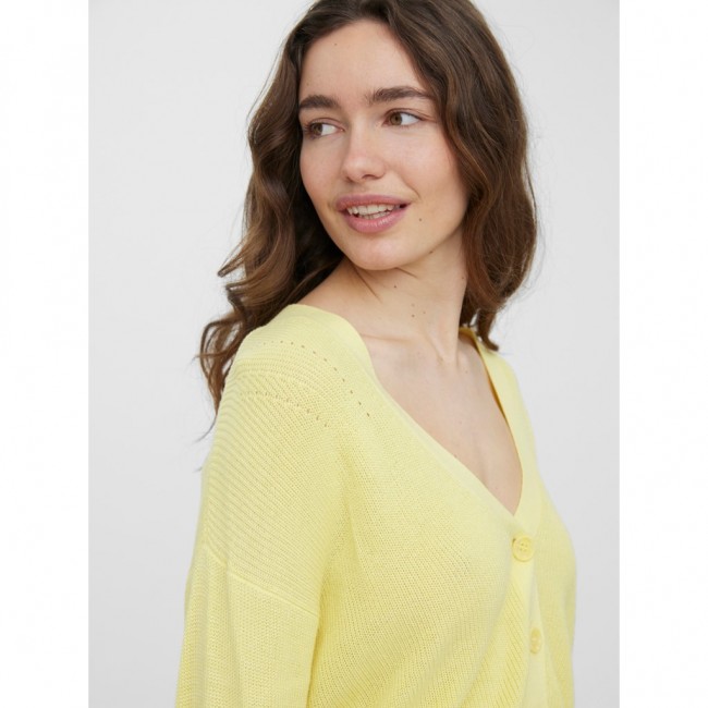 Vero moda VMNEWLEXSUN LS SHORT V-NECK CARD GA NOOS 10261276 lemon meringue