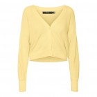 Vero moda VMNEWLEXSUN LS SHORT V-NECK CARD GA NOOS 10261276 lemon meringue