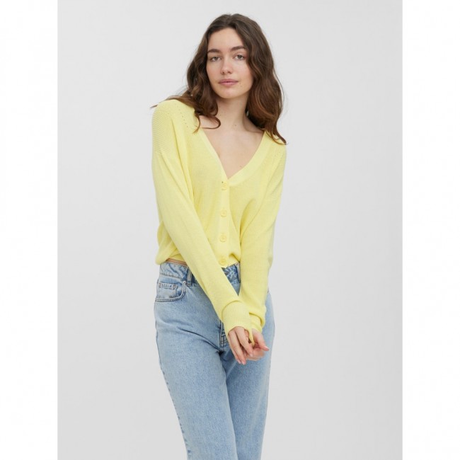 Vero moda VMNEWLEXSUN LS SHORT V-NECK CARD GA NOOS 10261276 lemon meringue