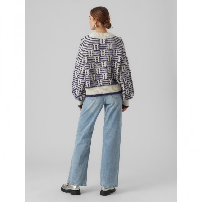 Vero moda VMSOLANGE LS O-NECK PULLOVER GA 10294698 birch w astral aura