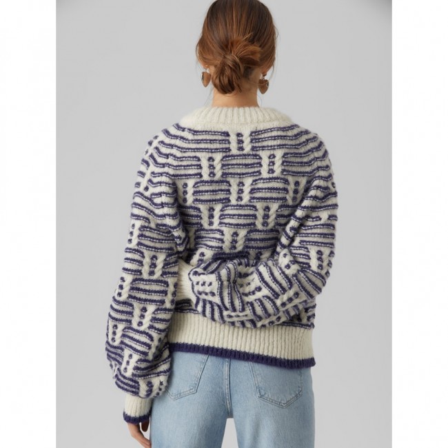 Vero moda VMSOLANGE LS O-NECK PULLOVER GA 10294698 birch w astral aura