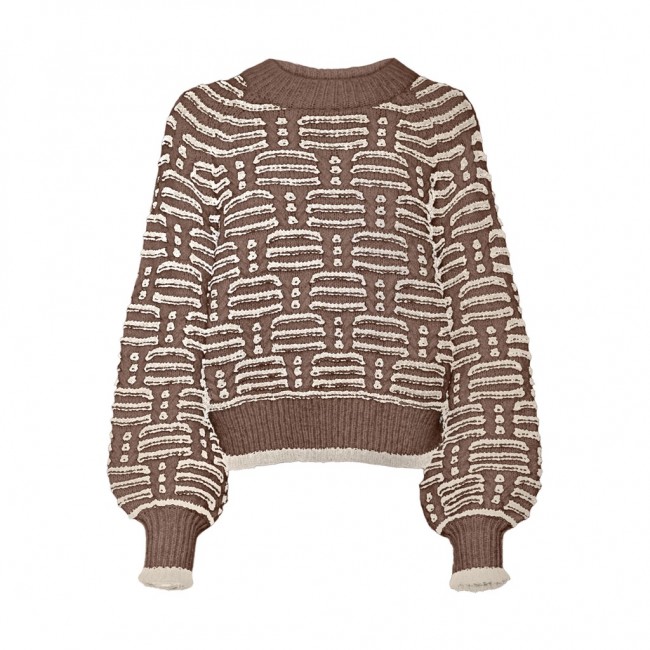 Vero moda VMSOLANGE LS O-NECK PULLOVER GA 10294698 brown lentil w birch