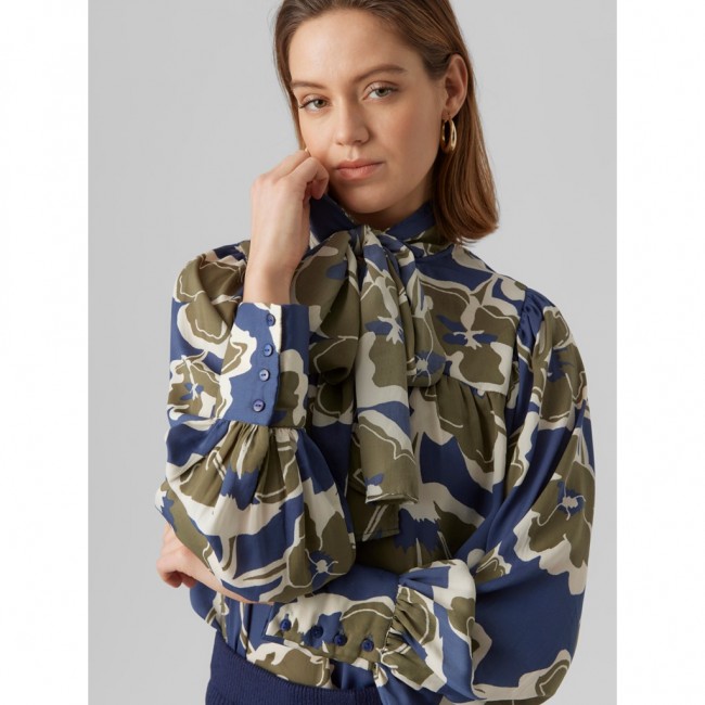 Vero moda VMGRAYCE LS PUSSY BOW SHIRT VMA 10295702 winter moss fram