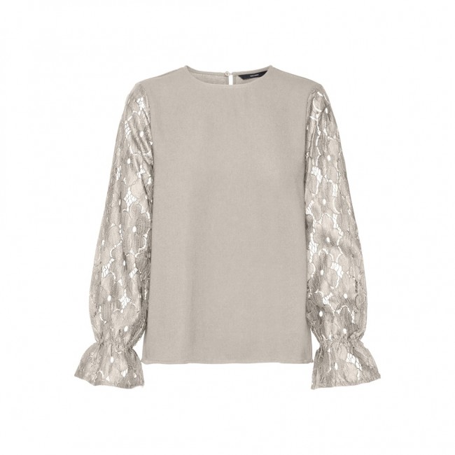 Vero moda VMSEJA LS LACE TOP WVN PA 10295889 pumice stone