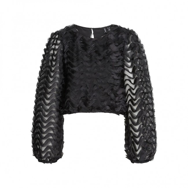 Vero moda VMSVALA LS CROP TOP JRS 10296131 black