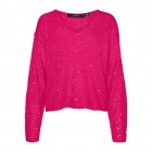 Vero moda VMLEILANI LS V-NECK PULLOVER 10296631 fuchsia purple