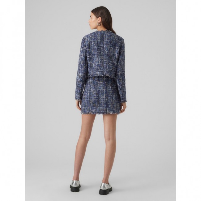 Vero moda VMCHANTELLE LS SHORT TWEED BLAZER 10299447 navy blazer melange