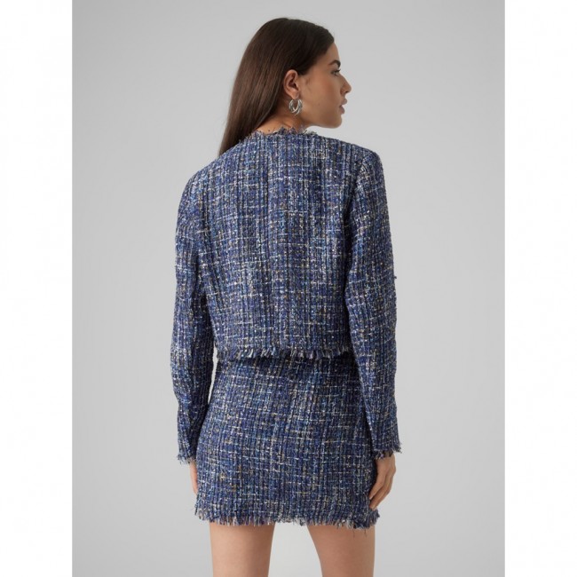 Vero moda VMCHANTELLE LS SHORT TWEED BLAZER 10299447 navy blazer melange