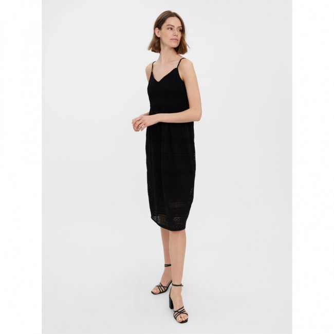Vero moda VMHONEY LACE SINGLET CALF DRESS WVN 10272503 black