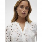 Vero moda VMIDA L/S V-NECK SHIRT WVN BTQ 10303333 snow white embroidery