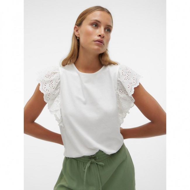 Vero moda VMHANNE SS LACE TOP JRS SPE GA 10304507 snow white