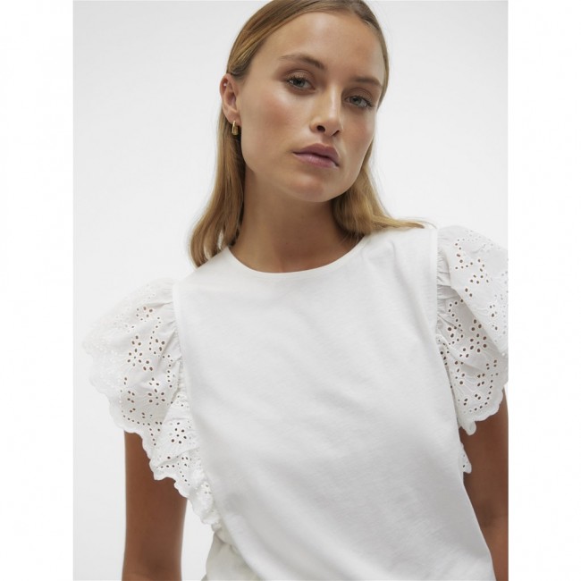 Vero moda VMHANNE SS LACE TOP JRS SPE GA 10304507 snow white