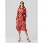 Vero moda VMJOSIE JUTTA LS CALF DRESS WVN GA 10290415 tangerine tango jill