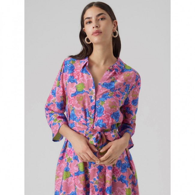 Vero moda VMLIVA JOSIE 3/4 CALF SHIRT DRESS WVN GA 10292860 sachet pink liva