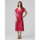 vero moda VMHEART OLI 2/4 CALF DRESS WVN CE CP 10287519-pink yarrow