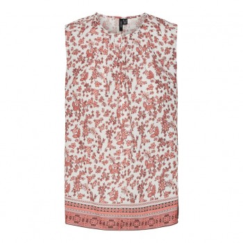 vero moda VMMILAN SL BUTTON TOP WVN 10289699-georgia peach mira