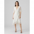 Vero moda VMLOVA 2/4 CALF WRAP DRESS WVN 10290192 Snow White