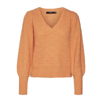 VM VMEYA LS V-NECK PULLOVER GA BOO 10290689 tangerine melange