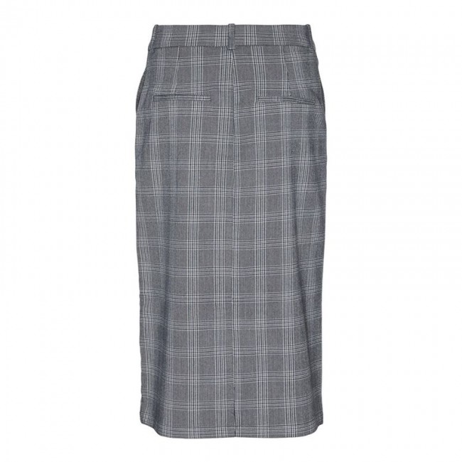 VM VMMALIN HR CALF CHECK SKIRT 10299880 cloud dancer w grey and blue