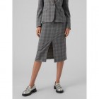 VM VMMALIN HR CALF CHECK SKIRT 10299880 cloud dancer w grey and blue