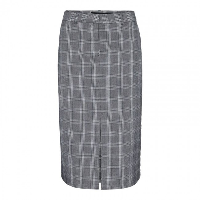 VM VMMALIN HR CALF CHECK SKIRT 10299880 cloud dancer w grey and blue