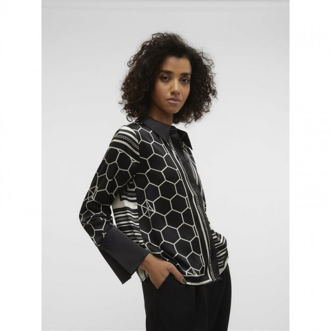 VM VMMALLE LS SHIRT WVN EXP 10313552 black bright white