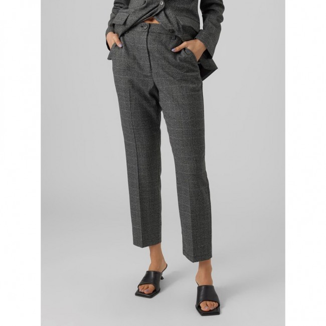 Vero moda VMMILA HR TAPERED CHECK PANT 10291911 black dark grey checks Vero moda VMMILA HR TAPERED CHECK PANT 10291911 black dark grey checks