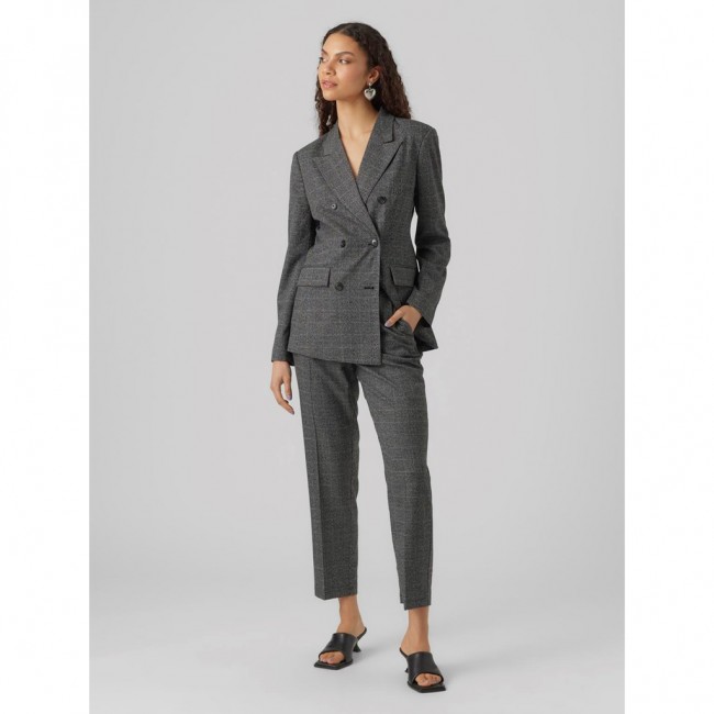 Vero moda VMMILA HR TAPERED CHECK PANT 10291911 black dark grey checks Vero moda VMMILA HR TAPERED CHECK PANT 10291911 black dark grey checks